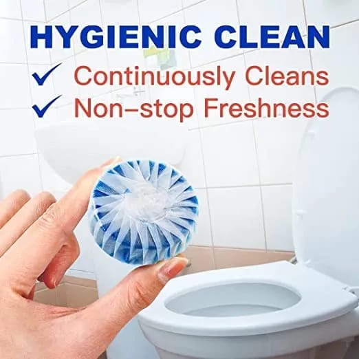 Automatic Toilet Bowl Cleaner Tablets – Blue Flush Cleaning Blocks (10 Pcs Pack) | Long Lasting Toilet Deodorizer & Stain Remover - image 3