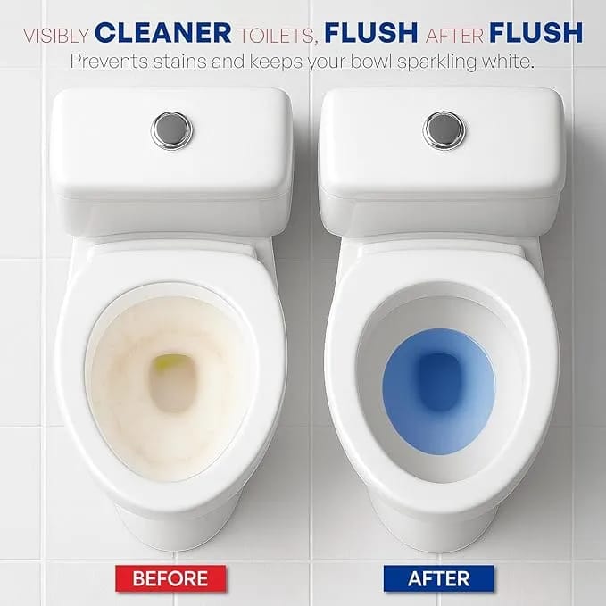 Automatic Toilet Bowl Cleaner Tablets – Blue Flush Cleaning Blocks (10 Pcs Pack) | Long Lasting Toilet Deodorizer & Stain Remover - image 2