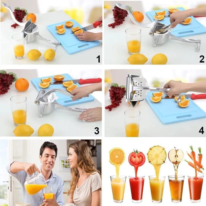 Aluminum Manual Fruit Heavy Duty Hand Press Metal Juicer - image 4