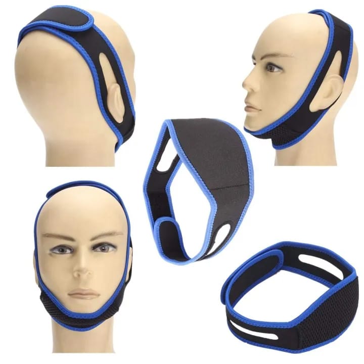 Anti Snore Nose Belt Easily Adjustable Night Sleeping Device (Black + Blue, Diving Cloth, Pack Of 1 Pcs) - image 5