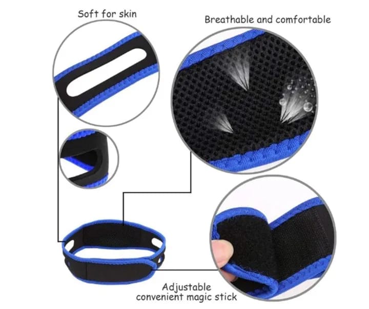 Anti Snore Nose Belt Easily Adjustable Night Sleeping Device (Black + Blue, Diving Cloth, Pack Of 1 Pcs) - image 4