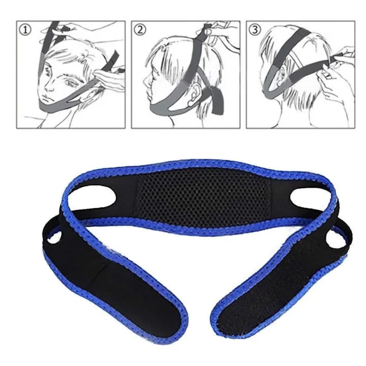 Anti Snore Nose Belt Easily Adjustable Night Sleeping Device (Black + Blue, Diving Cloth, Pack Of 1 Pcs) - image 2