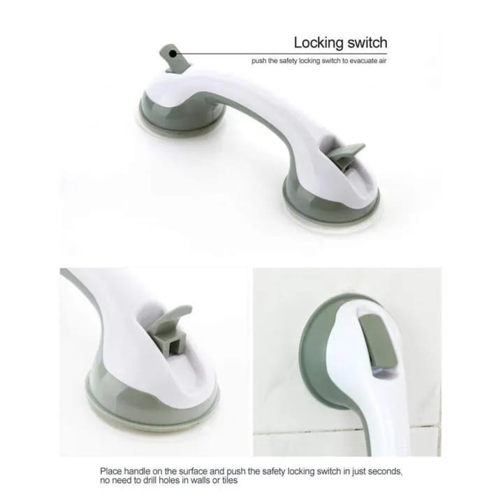 Bathroom Wall Mounted Helping Handle Strong Sucker Helping Handle Anti-Slip Suction Bath Tub Helping Handle Safety Balance Grab Bar Handrail - image 4
