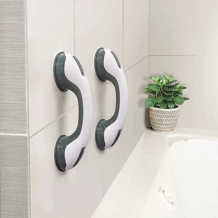 Bathroom Wall Mounted Helping Handle Strong Sucker Helping Handle Anti-Slip Suction Bath Tub Helping Handle Safety Balance Grab Bar Handrail - image 1