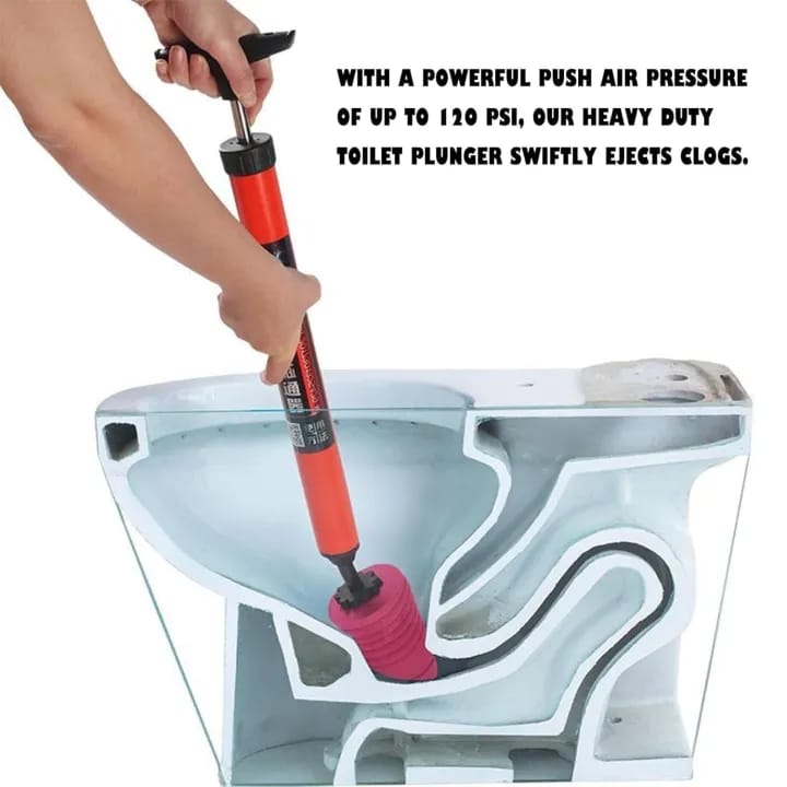 High-Pressure Manual Drain Plunger – Powerful Sink, Toilet & Floor Drain Unblocker (66cm) - image 5