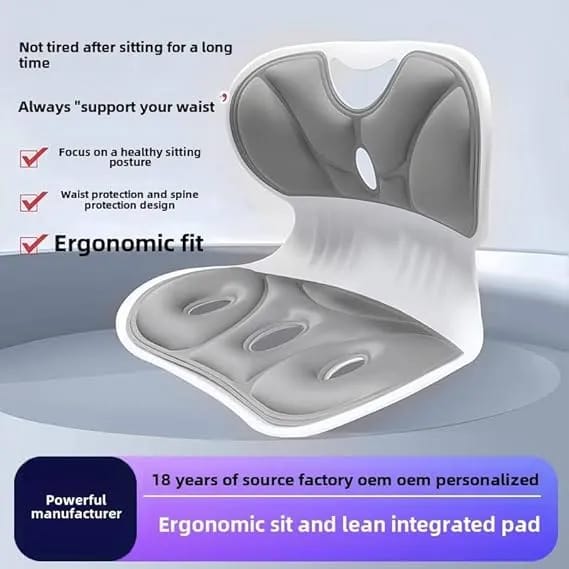 Ergonomic Back and Lumbar Support for Good Posture Correction and Back Relief, Petal Shape Waist Chair for Office Floor Work Home, Sitting Posture Corrective Chair - image 5