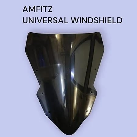 Universal Front Visor for Motorcycles | Durable Black Windshield Glass | Scratch-Resistant, Stylish Design | AMF05 - image 2