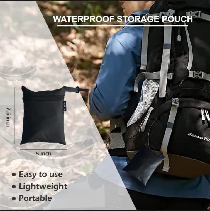 30-40L Nylon Waterproof Backpack Rain Bags Cover with Free Storage Pouch | Rain Protection Waterproof Backpack Cover | Rain Backpack Cover - image 5