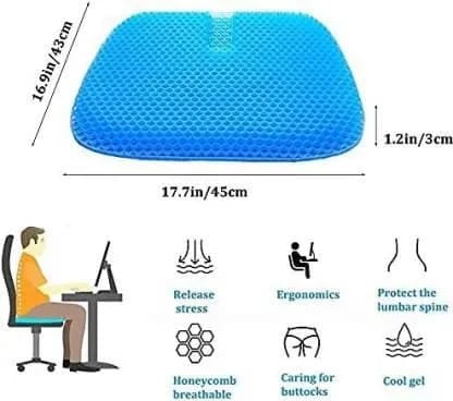 Silicone Gel Egg Sitter Cushion Seat Flex Pillow Soft Breathable Honeycomb Cushion Back Support Sit with Non-Slip Cover for Home/Office/Car/Wheelchair - image 3