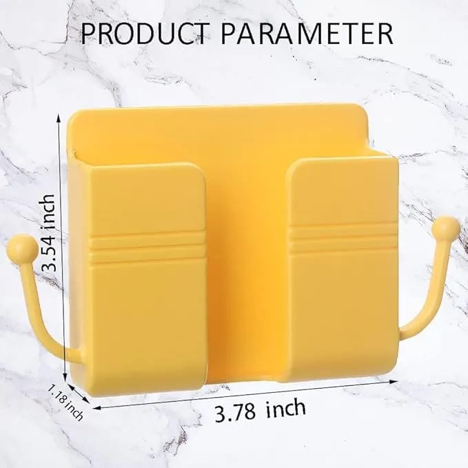Wall Mounted Mobile Holder with Charging Hole & Key Hook – Multi-Purpose Remote Holder Storage Case | Self-Adhesive Phone Stand Organizer for Home & Office - image 2