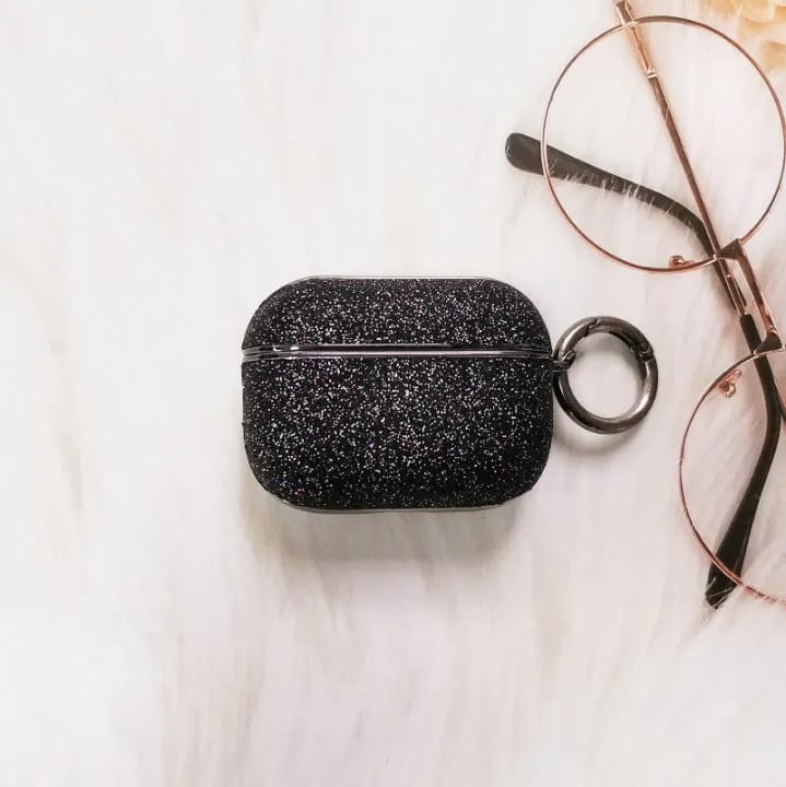 Luxury AirPods Case Cover with Keychain | Glitter & Premium Metal Finish Protective Case - image 3