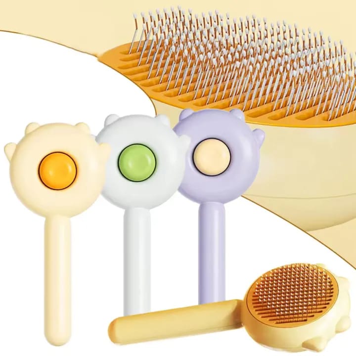 Pet Cat Brush Dog Comb Hair Removes Pet Hair Comb Self Cleaning Slicker Brush - image 3