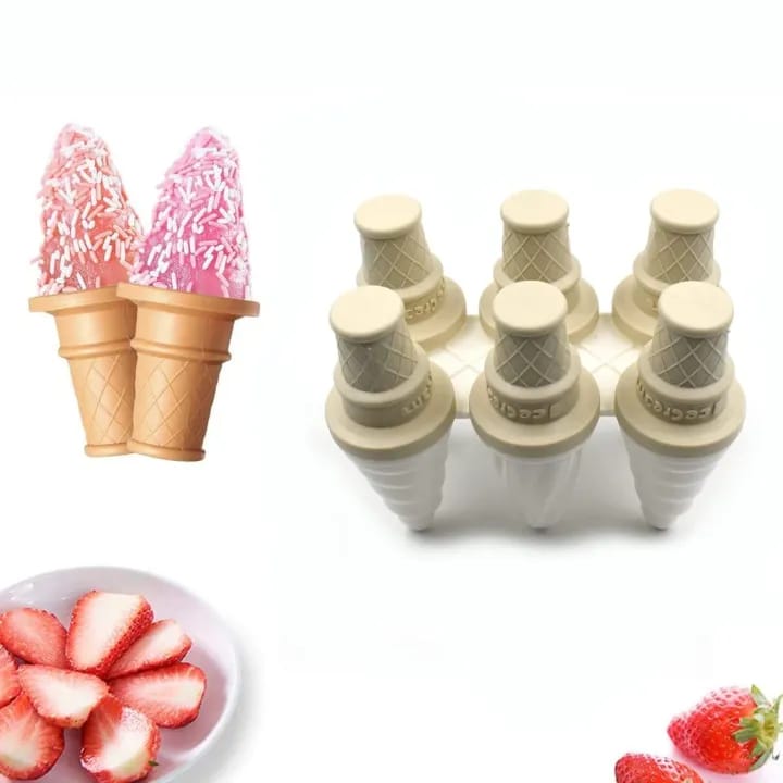 ICE Candy Maker ICE Cream Mold Used for Making ICE -Creams Cone Set of 6 - image 1