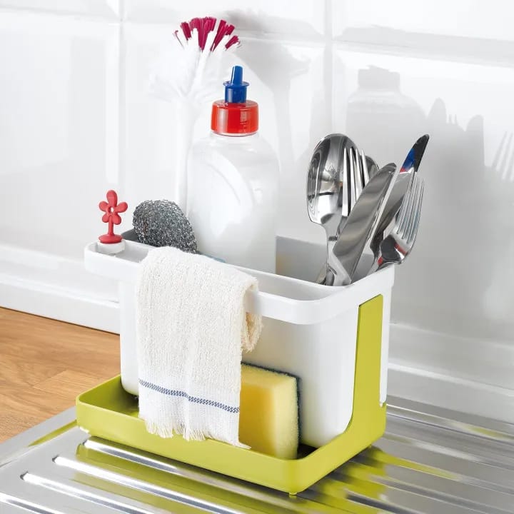 Kitchen Sink Tidy Self Draining Sink Caddy with Base Stand Organizer Brush Sponge Cleaning Cloth Holder - image 4