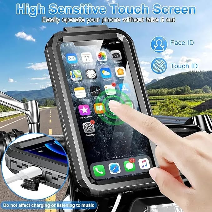 Waterproof Motorcycle Phone Holder – 360° Rotating Bike Mobile Mount Case for Handlebar - image 3
