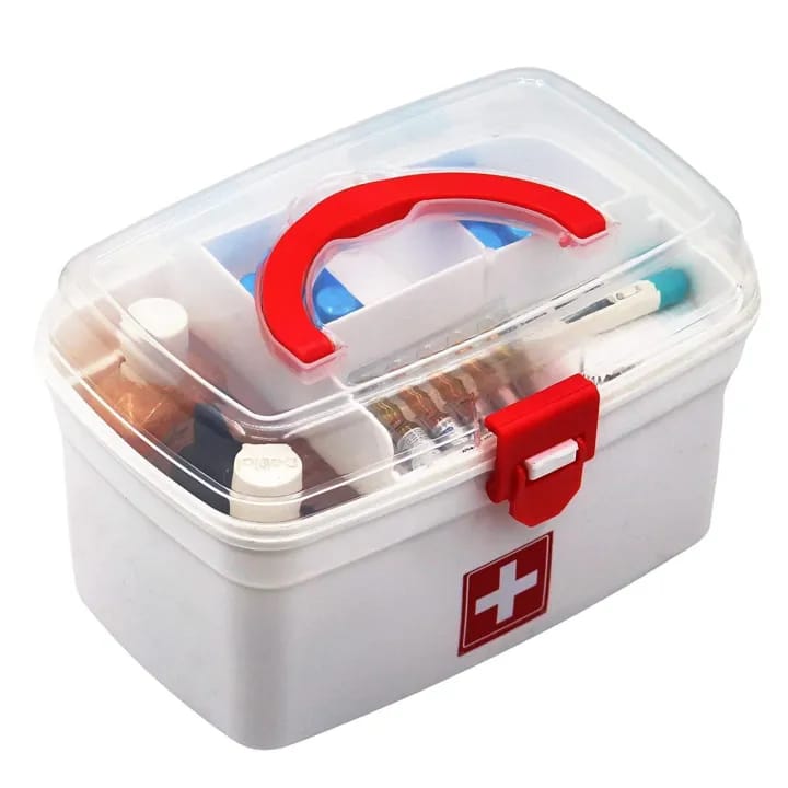 IMMERSE Plastic Rectangular Medicine Box, Medical Box, First aid Box, Multi Purpose Box, Multi Utility Storage with Handle (White) (WHITE) - image 3