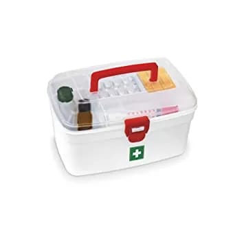 IMMERSE Plastic Rectangular Medicine Box, Medical Box, First aid Box, Multi Purpose Box, Multi Utility Storage with Handle (White) (WHITE) - image 4
