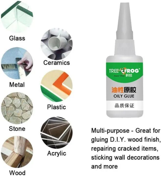Tree Frog Oily Glue 10g – Strong Super Glue for Metal, Plastic, Rubber, Ceramic & Wood | Multi-Purpose Instant Adhesive - image 2