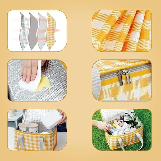 Large Thermal Picnic Cooler Bag | Insulated Food Storage Tote | Waterproof Lunch & Grocery Cooler Bag - image 4