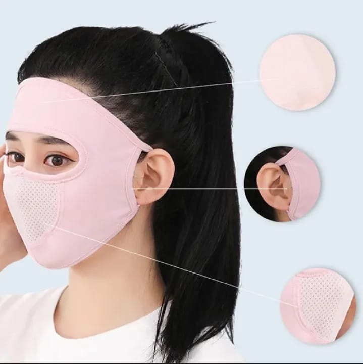 Full Face Shield, Ice Silk Face Mask UV guardion Womens Sunscreen Face Veil with Black Eye guardor Sheets, Full Face Mask - image 2