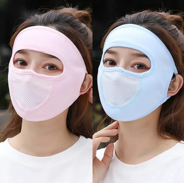 Full Face Shield, Ice Silk Face Mask UV guardion Womens Sunscreen Face Veil with Black Eye guardor Sheets, Full Face Mask - image 1