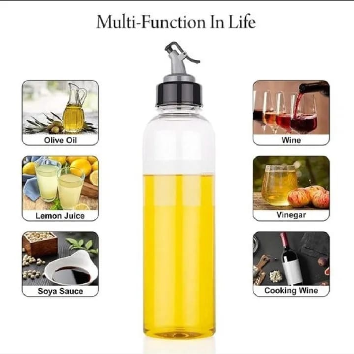 Cooking Oil Dispenser, Clear Transparent Plastic Oil Bottle for Kitchen Use, Oil Dispenser Container for Easy Pouring and Storage of Cooking Oil - image 1