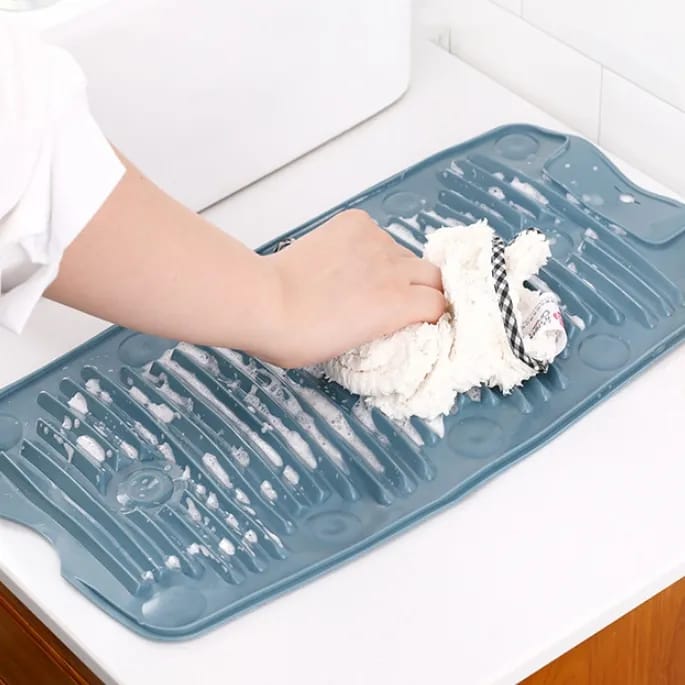 Anti-skid Laundry Water Saving Washboard Scrubbing Pad | Mini Travelling Housing Washing Cleaning Laundry Pad Board Mat For Shoe Clothes Mop - image 5