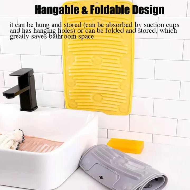 Anti-skid Laundry Water Saving Washboard Scrubbing Pad | Mini Travelling Housing Washing Cleaning Laundry Pad Board Mat For Shoe Clothes Mop - image 2