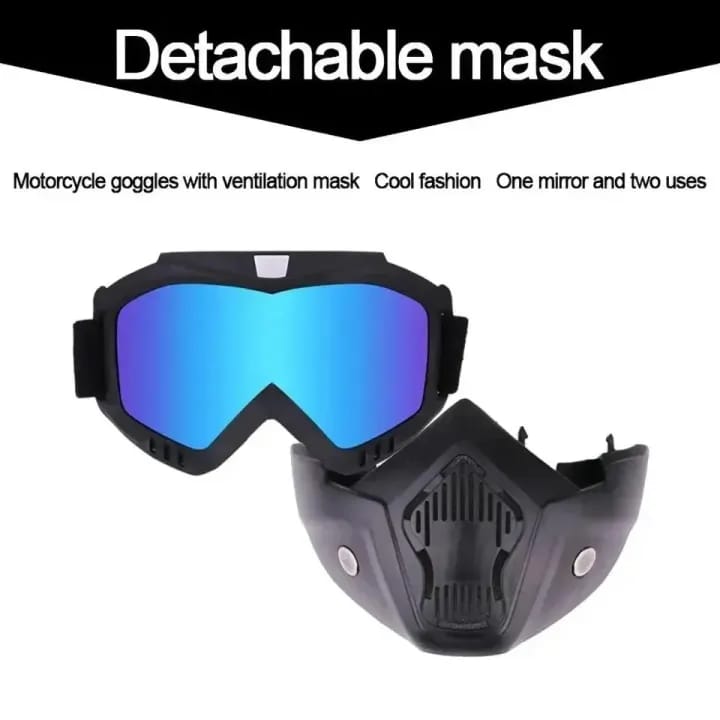 Motorcycle Bike In 2 In 1 Detachable Helmet Goggles Mask ) - image 5