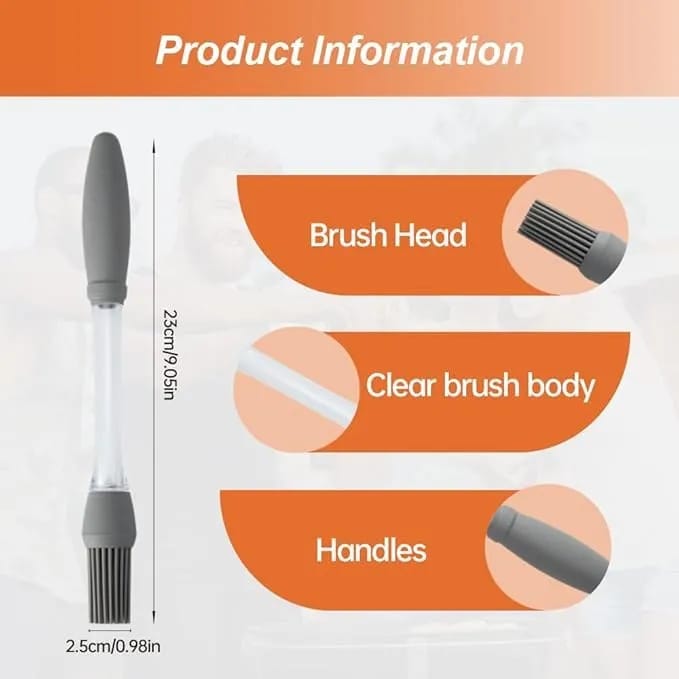 Silicone Oil Dispenser Brush | 2-in-1 BBQ Basting Brush with Built-in Oil Bottle | Food Grade Pastry, Butter & Marinade Brush for BBQ, Baking, Grilling & Cooking - image 5