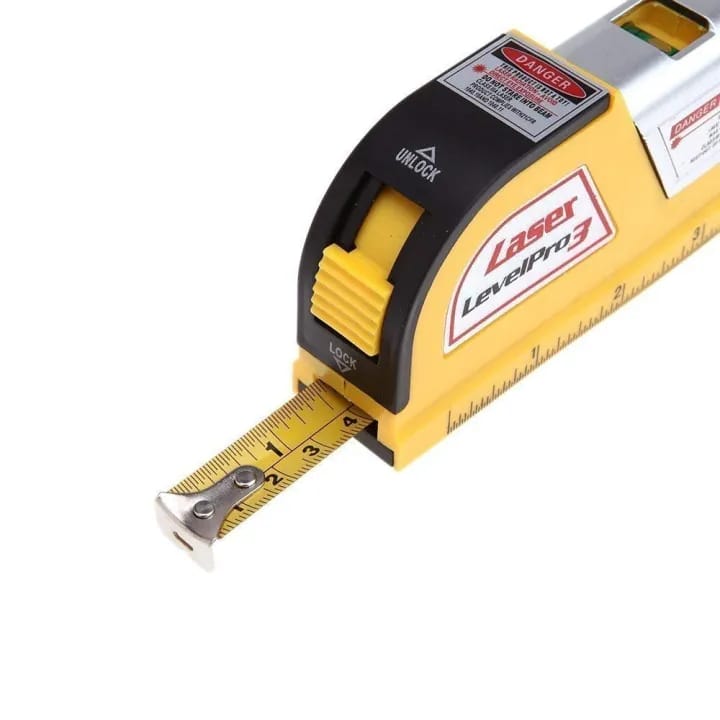 Laser Level Pro 3 Multipurpose Laser Level Tool with Measuring Tape | Horizontal & Vertical Laser Alignment | Built-in Bubble Levels | Wall Hanging, Tile, Shelf & Construction Measuring Tool - image 4