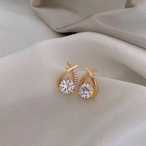 Sterling Silver Cross Fishtail Zircon Earrings, Teardrop-Shaped Fashion Dazzling Earrings Inlaid Diamond Stud Jewelry Gift For Women - image 4