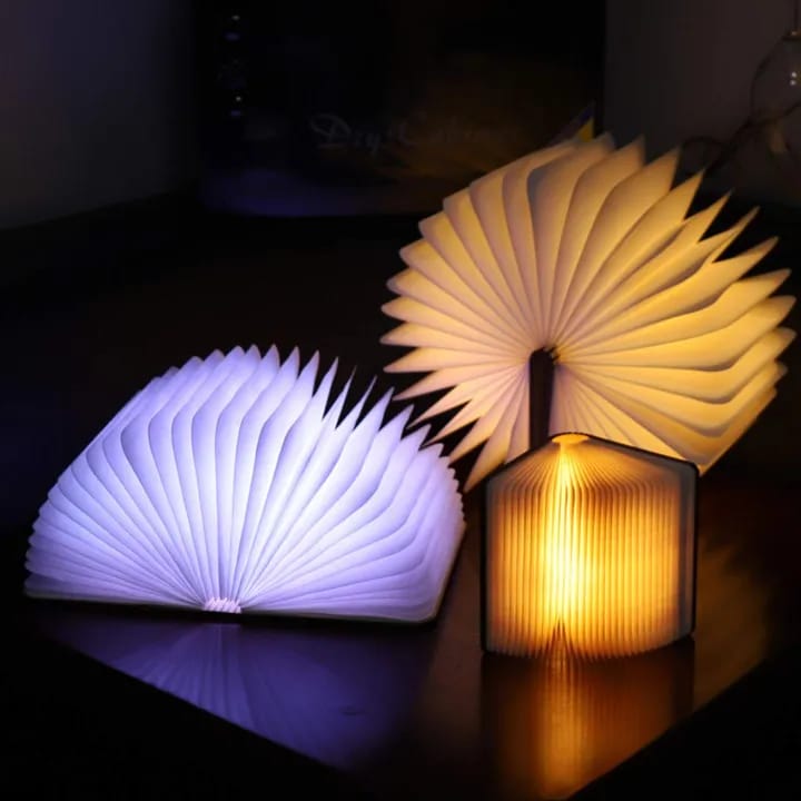 LED Book Lamp Upgraded Version Folding Book-Shaped Desk Light LED Paper Lantern with USB Rechargeable Night Light - image 1