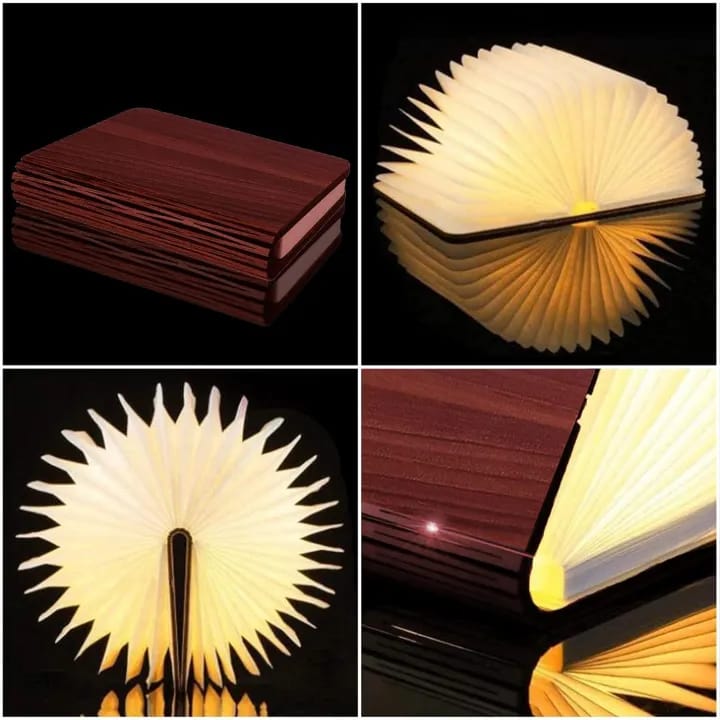 LED Book Lamp Upgraded Version Folding Book-Shaped Desk Light LED Paper Lantern with USB Rechargeable Night Light - image 4