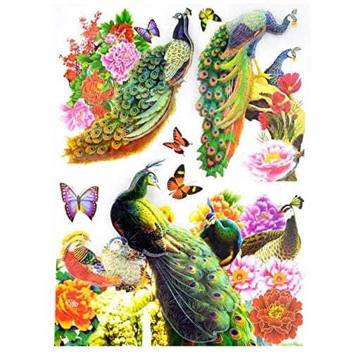 Design Wall Sticker for Living Room Peacock Birds Nature - image 1
