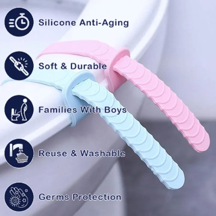 Toilet Seat Lifter Handle – Hygienic Bathroom Seat Cover Lifting Tool Portable Silicone Handle 1pcs - image 4