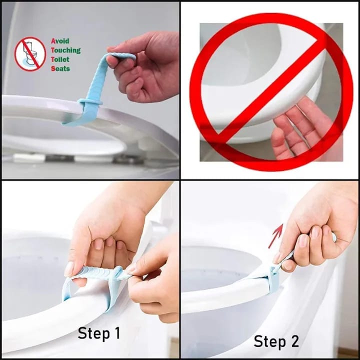 Toilet Seat Lifter Handle – Hygienic Bathroom Seat Cover Lifting Tool Portable Silicone Handle 1pcs - image 3