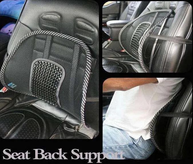 Premium Car Seat Lumbar Support Mesh Cushion with Massage Beads | Breathable Back Support for Driving & Office Chair - image 4