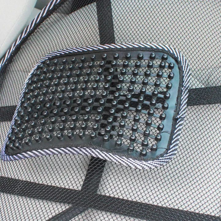 Premium Car Seat Lumbar Support Mesh Cushion with Massage Beads | Breathable Back Support for Driving & Office Chair - image 5
