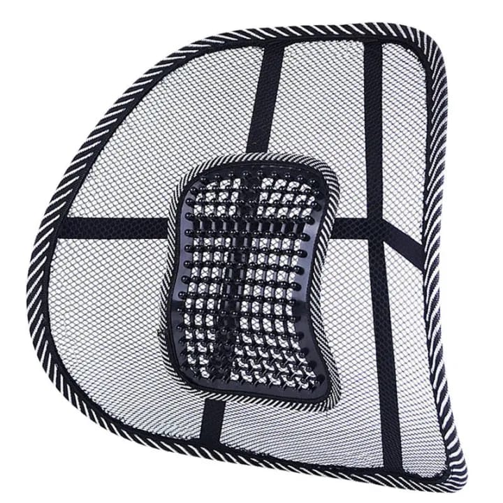 Premium Car Seat Lumbar Support Mesh Cushion with Massage Beads | Breathable Back Support for Driving & Office Chair - image 1