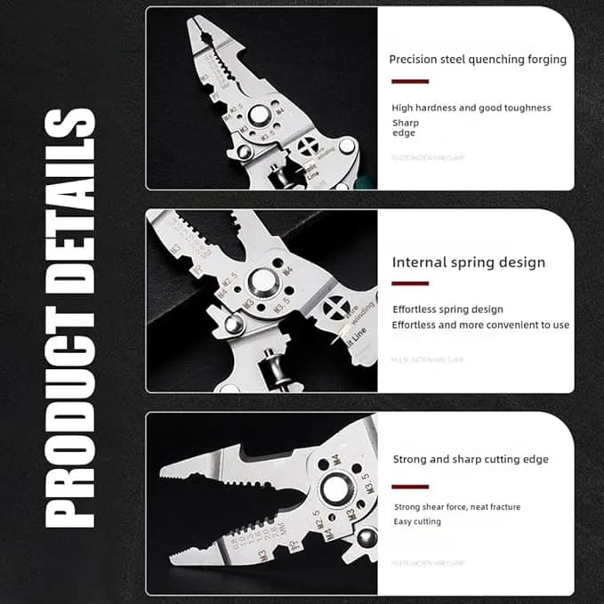 18-in-1 Foldable Wire Stripper Multifunctional Foldable Professional Wire Stripping Pliers Crimper Cable Cutter Pliers,Wire Stripper for Cutting and Pulling Wires Cable Scissors - image 4