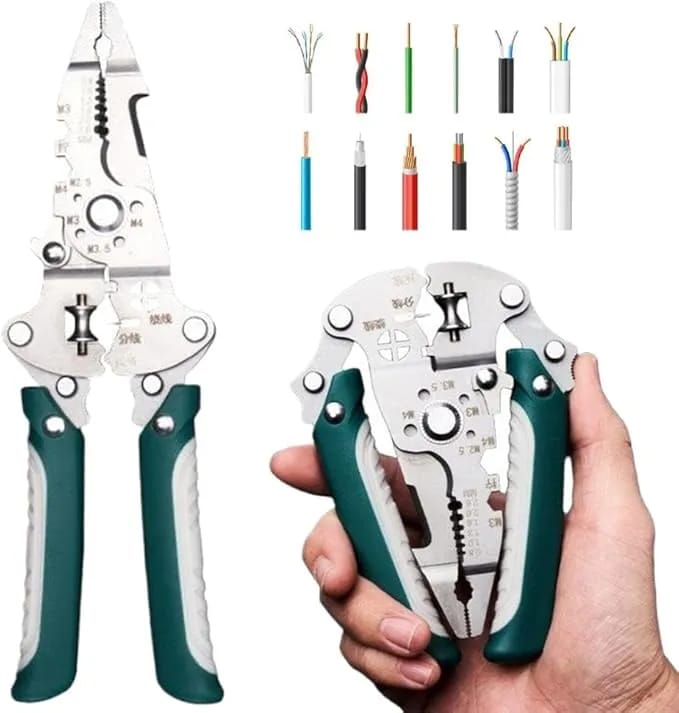 18-in-1 Foldable Wire Stripper Multifunctional Foldable Professional Wire Stripping Pliers Crimper Cable Cutter Pliers,Wire Stripper for Cutting and Pulling Wires Cable Scissors - image 1