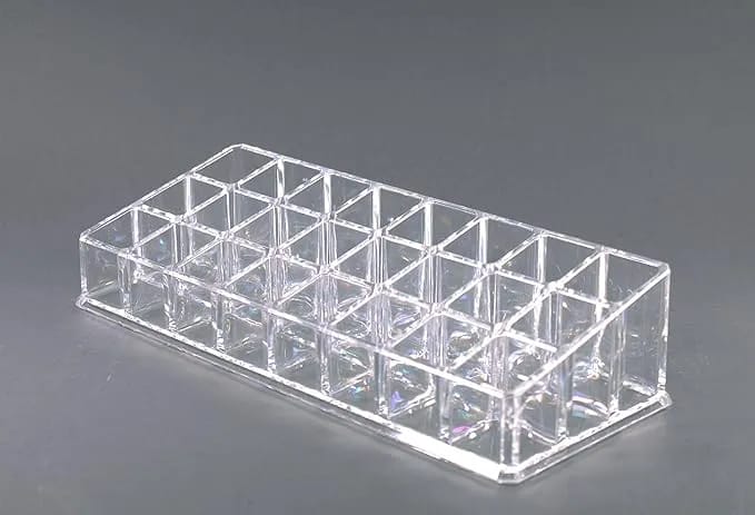 Lipstick Organizer with Compartment Transparent Grid Holder Stand Tray Organiser for Women Lipsticks Storage Cosmetic Display Case - image 2