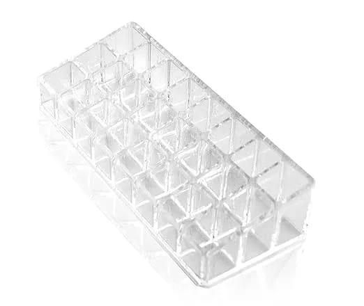 Lipstick Organizer with Compartment Transparent Grid Holder Stand Tray Organiser for Women Lipsticks Storage Cosmetic Display Case - image 4