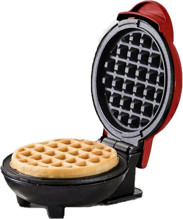 Portable Electric Non-Stick Waffle Iron Suitable for 4 Inch Single Waffle for Breakfast, Lunch or Snack - image 1