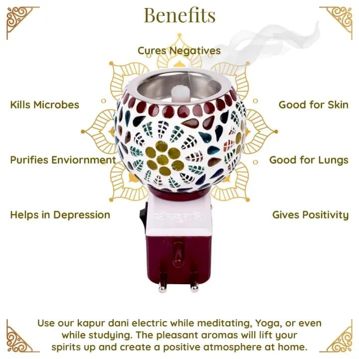 Ceramic Lipi Store Kapur Dani Electrical Camphor Diffuser(Color And Pattern May Vary) - image 5