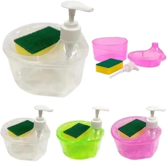 2-in-1 Liquid Soap Dispenser with Sponge Holder | Dishwashing Soap Pump for Kitchen Sink - image 1