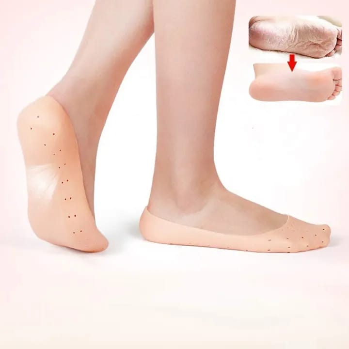 Anti Crack Full Length Silicon moisturizing Heel Socks for Heel Cracks and Pain Relief (Full Length) - image 5