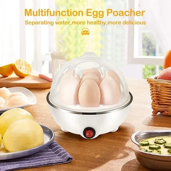 Electric 7 Egg Boiler Egg Cooker Steamer, Poacher Pan Kitchen Cooking Tools Utensil - image 2