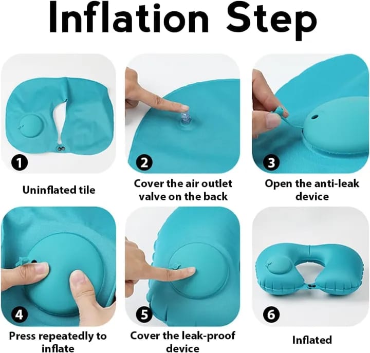 Travel Neck Pillow, Sleeping Travel Neck Pain Inflatable Travel Pillow, Comfortable, Ultralight Compact Comfortable Neck Pillow - image 3